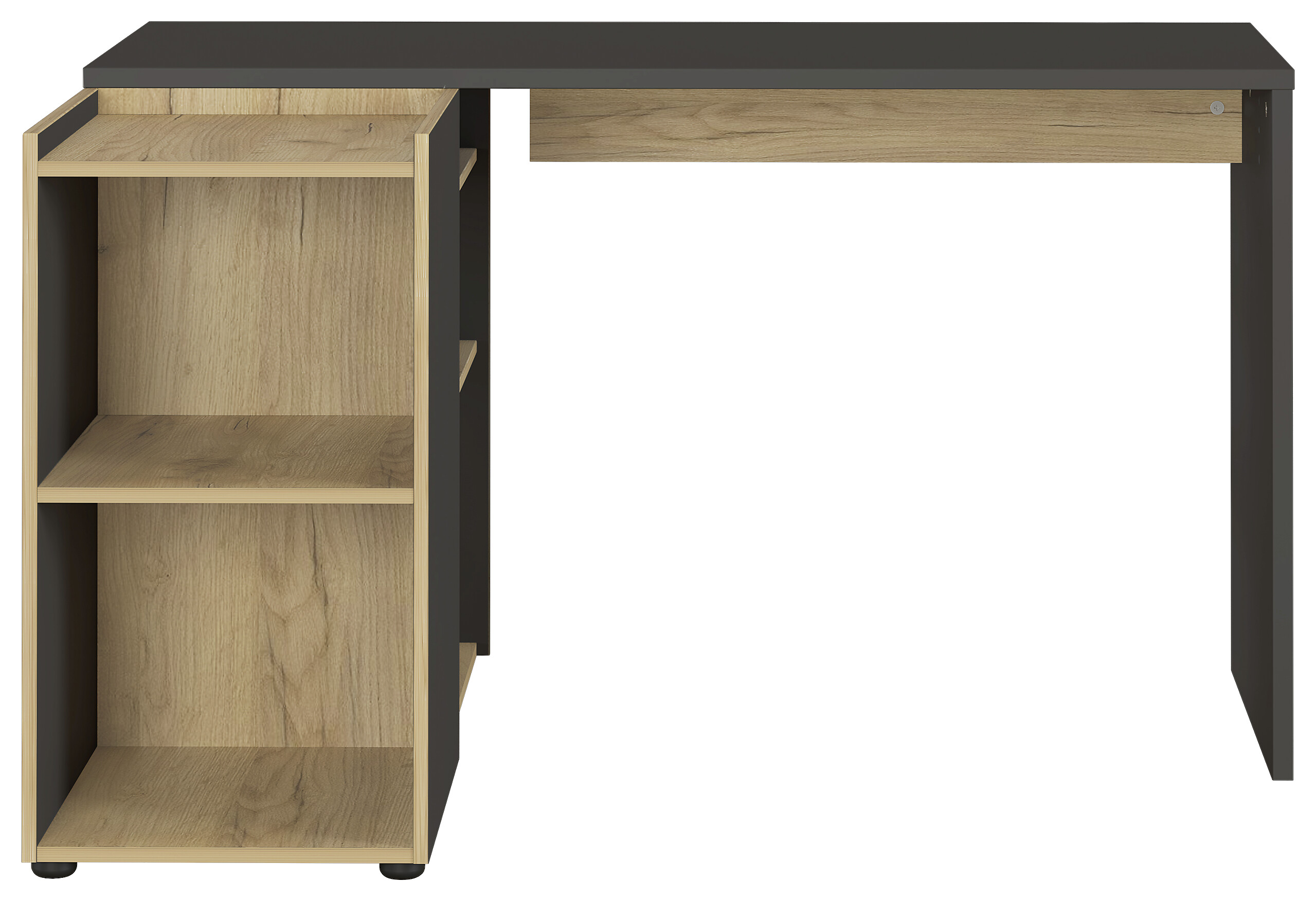 Schreibtisch Graphit Eiche Navarra Nachbildung B/H/T: ca. 129x76x107 cm