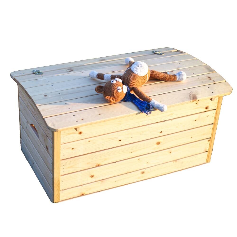 Timbela Aufbewahrungsbox M034 natur Holz B/H/L: ca. 80x47x50 cm