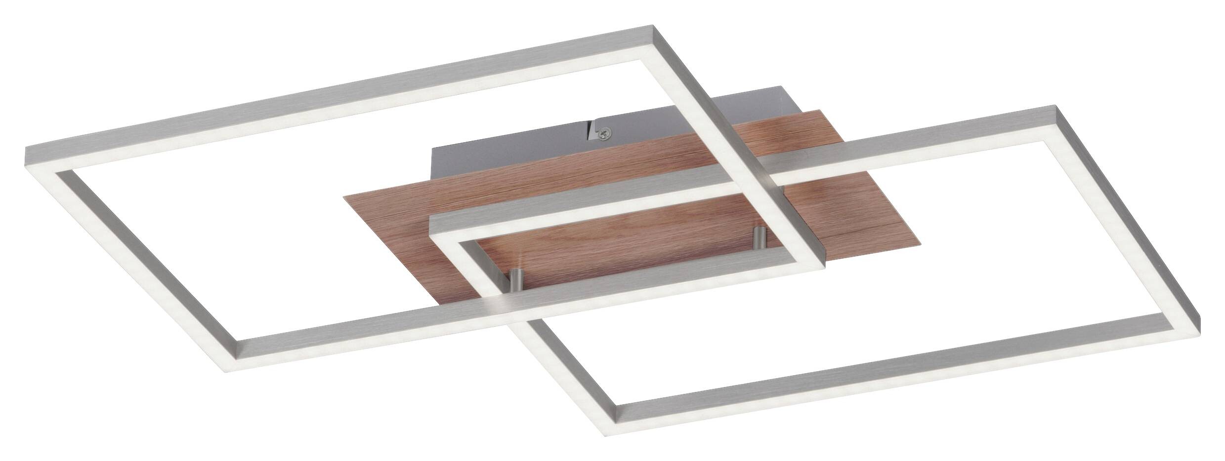 Just Light Deckenleuchte PN14018-78 Iven stahlfarbig natur Aluminium Stahl Kunststoff B/H/L: ca. 42x7x50 cm