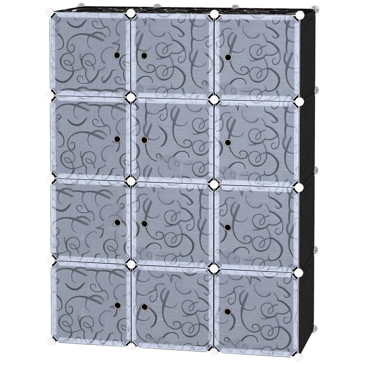 HOMCOM Kleiderschrank schwarz Polypropylen B/H/L: ca. 47x111x145 cm