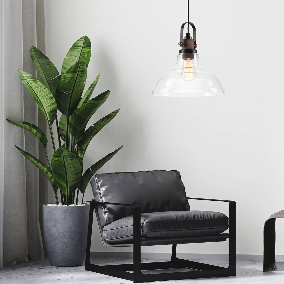 Lamkur Pendelleuchte MATTEO 41537 Kupfer Stahl Glas H/L: ca. 112x28 cm E27 1 Brennstellen