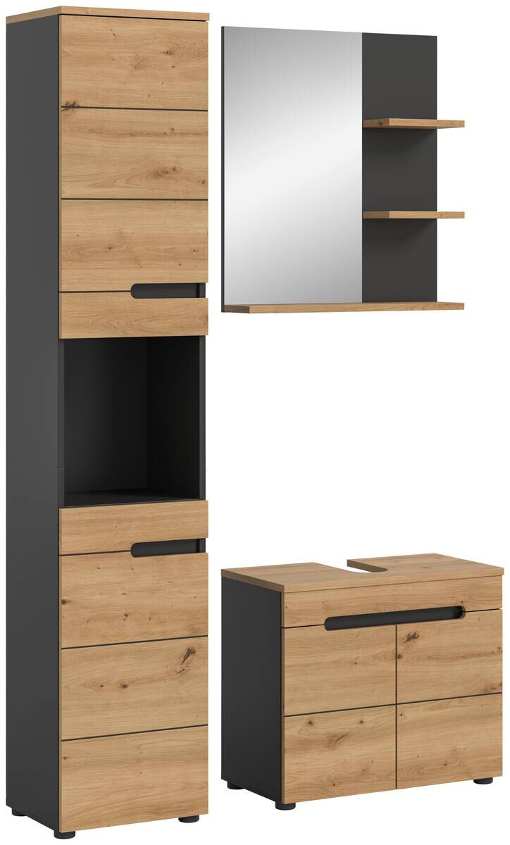 Badezimmer-Set Canu Basalt Eiche Artisan Nachbildung B/H/T: ca. 116x193x34 cm