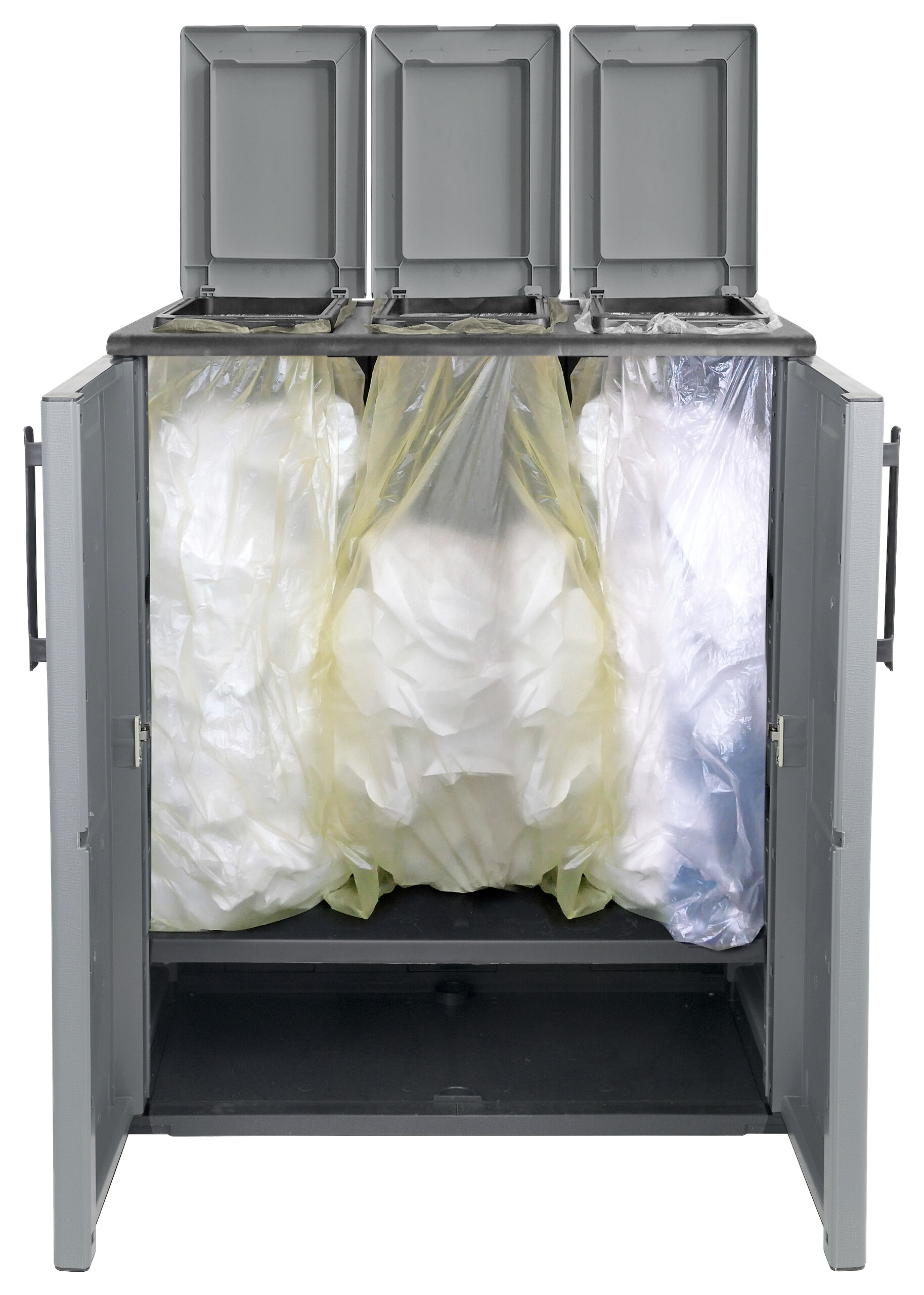 ArtPlast Mülltrennungsschrank Free grau Kunststoff B/H/T: ca. 68x84x37 cm