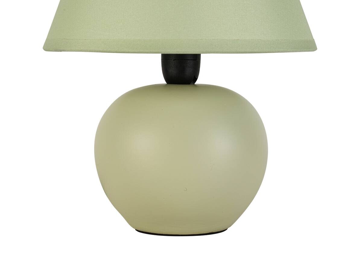 Nolo Tischleuchte Seline grün Stoff Keramik H: ca. 24 cm E14 1 Brennstellen