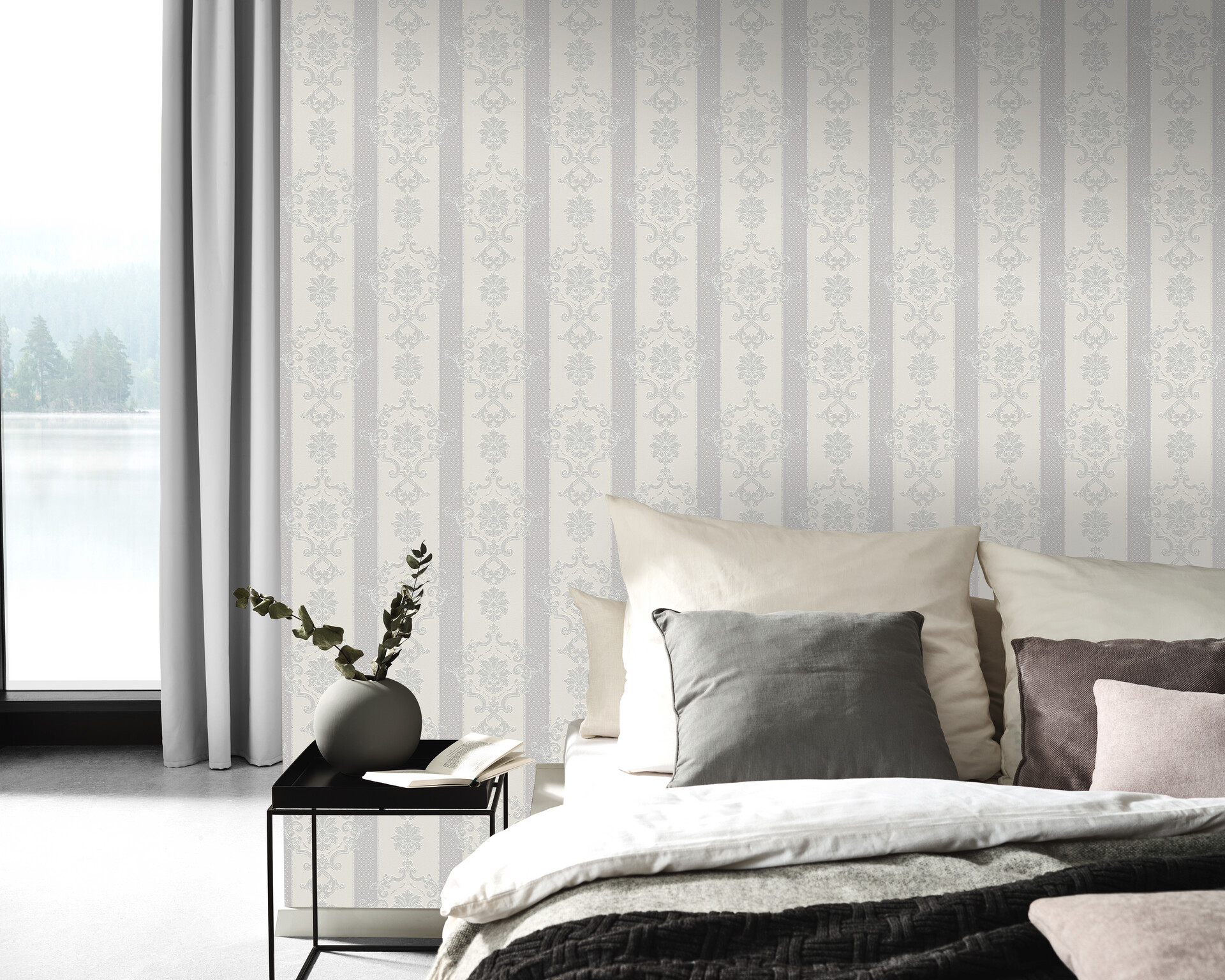 Erismann Vinyltapete Ornament grau B/L: ca. 53x1005 cm