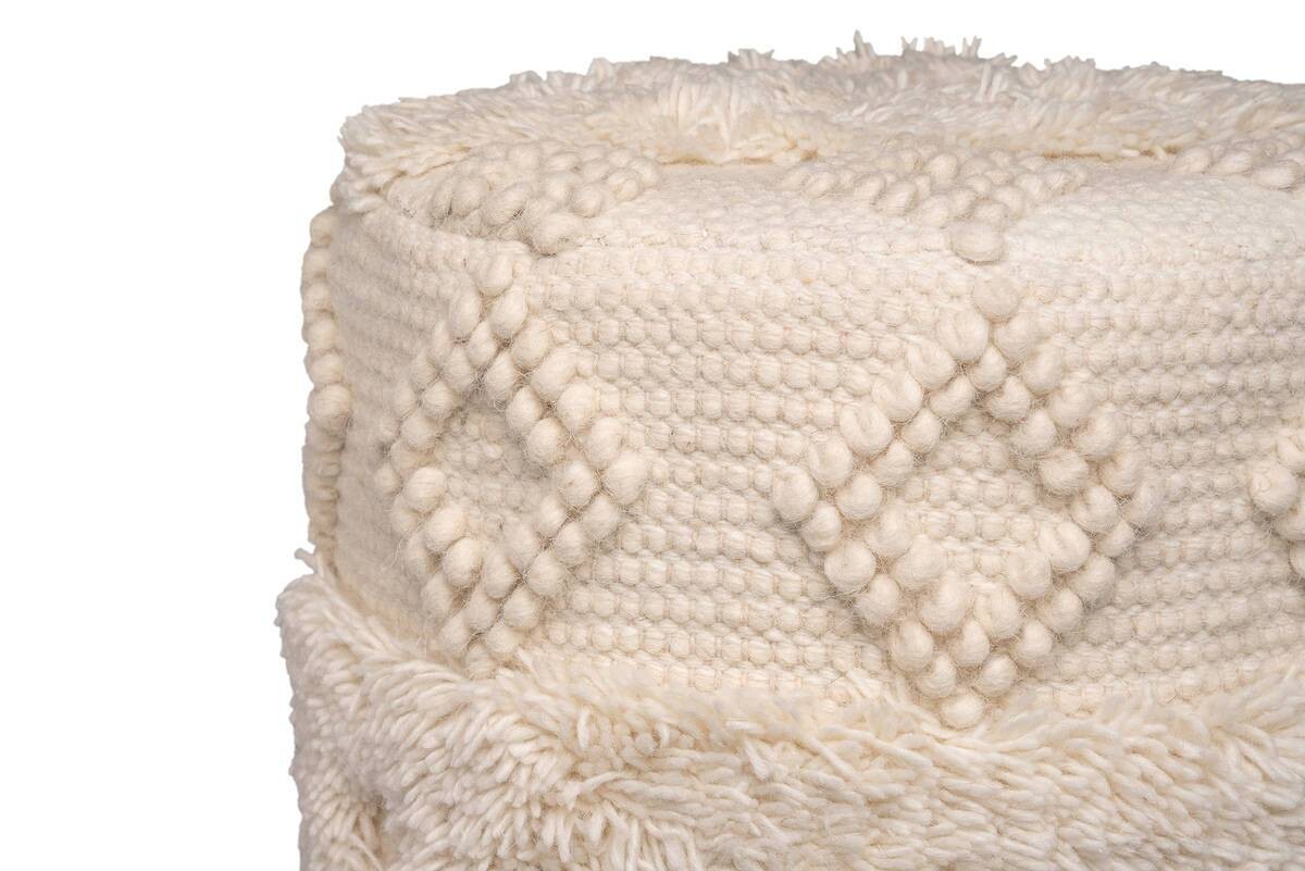 360 Living Hocker Bohist 100 natur Baumwolle Holz H/D: ca. 50x38 cm