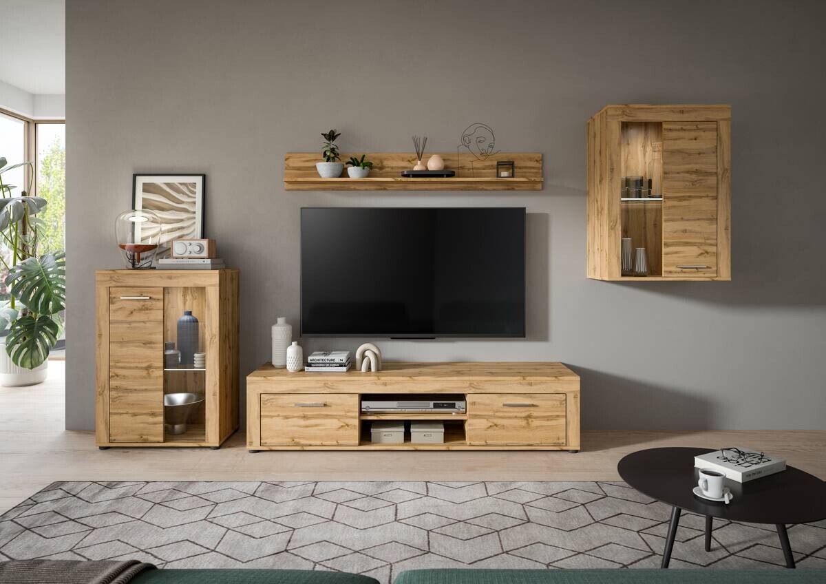 Wohnwand Jam Eiche Wotan Nachbildung B/H/T: ca. 310x169x35 cm