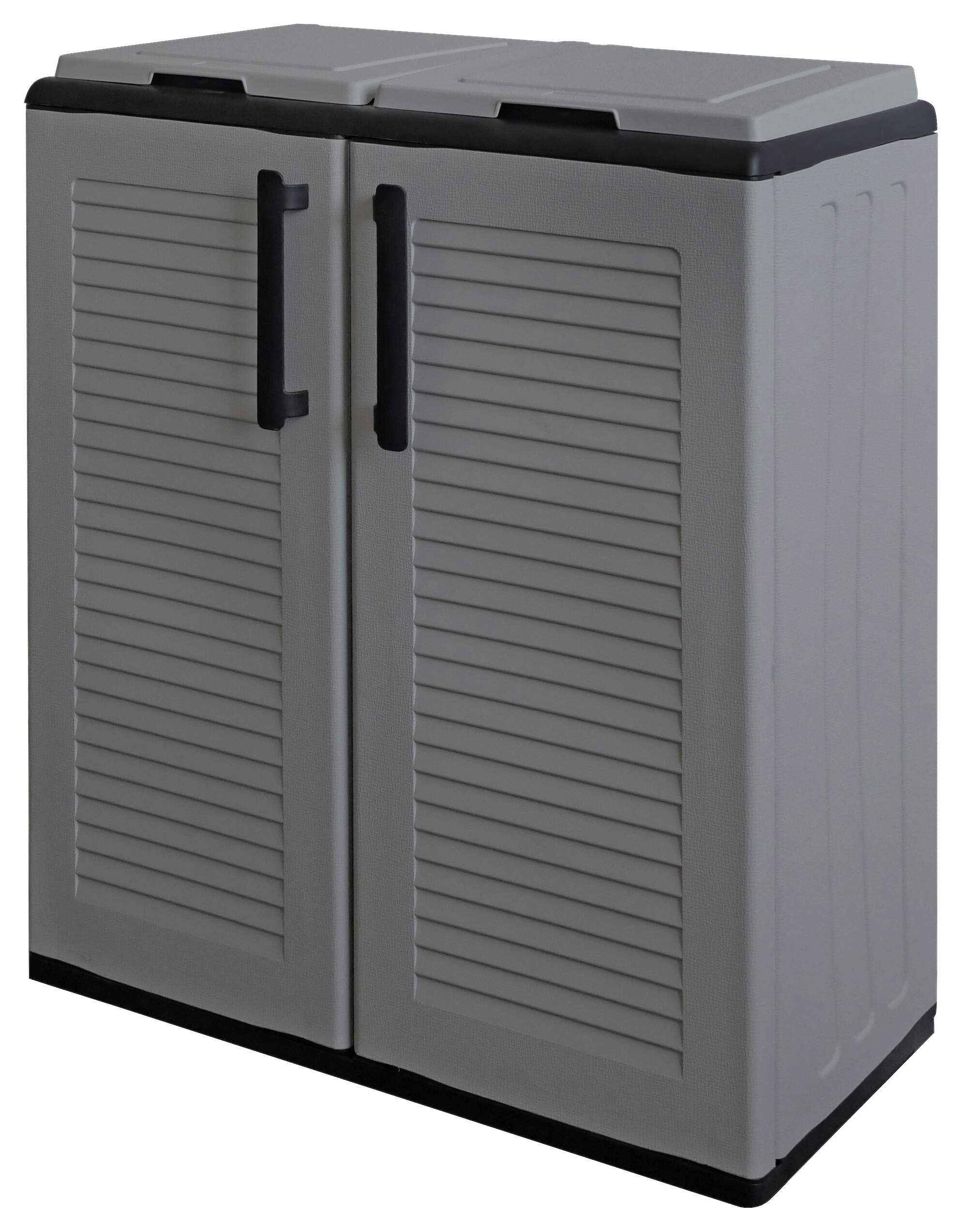 ArtPlast Mülltrennungsschrank Easy grau Kunststoff B/H/T: ca. 68x84x37 cm