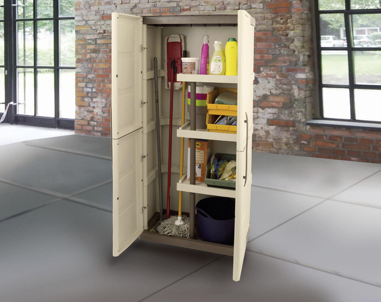 ArtPlast Kunststoffschrank Steel taupe Kunststoff B/H/T: ca. 70x165,5x39 cm