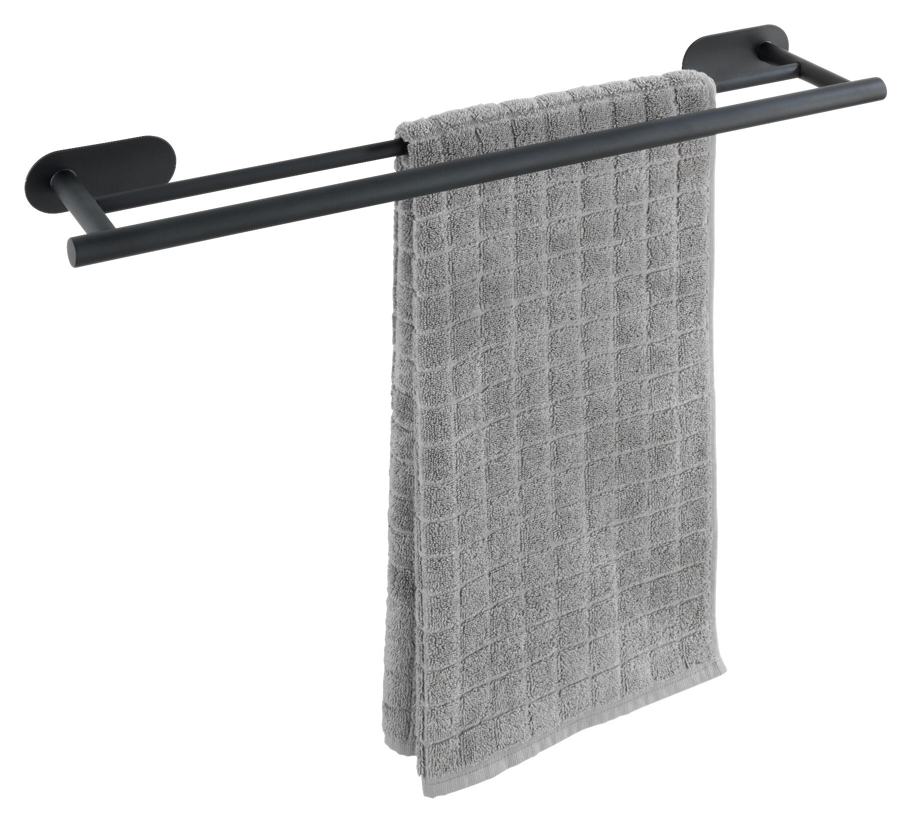 Turbo-Loc Badetuchstange schwarz Edelstahl B/H/L: ca. 4,5x12x60 cm