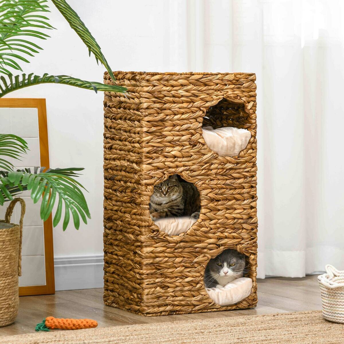 PawHut Kratztonne braun Stahl B/H/L: ca. 31x76x40 cm