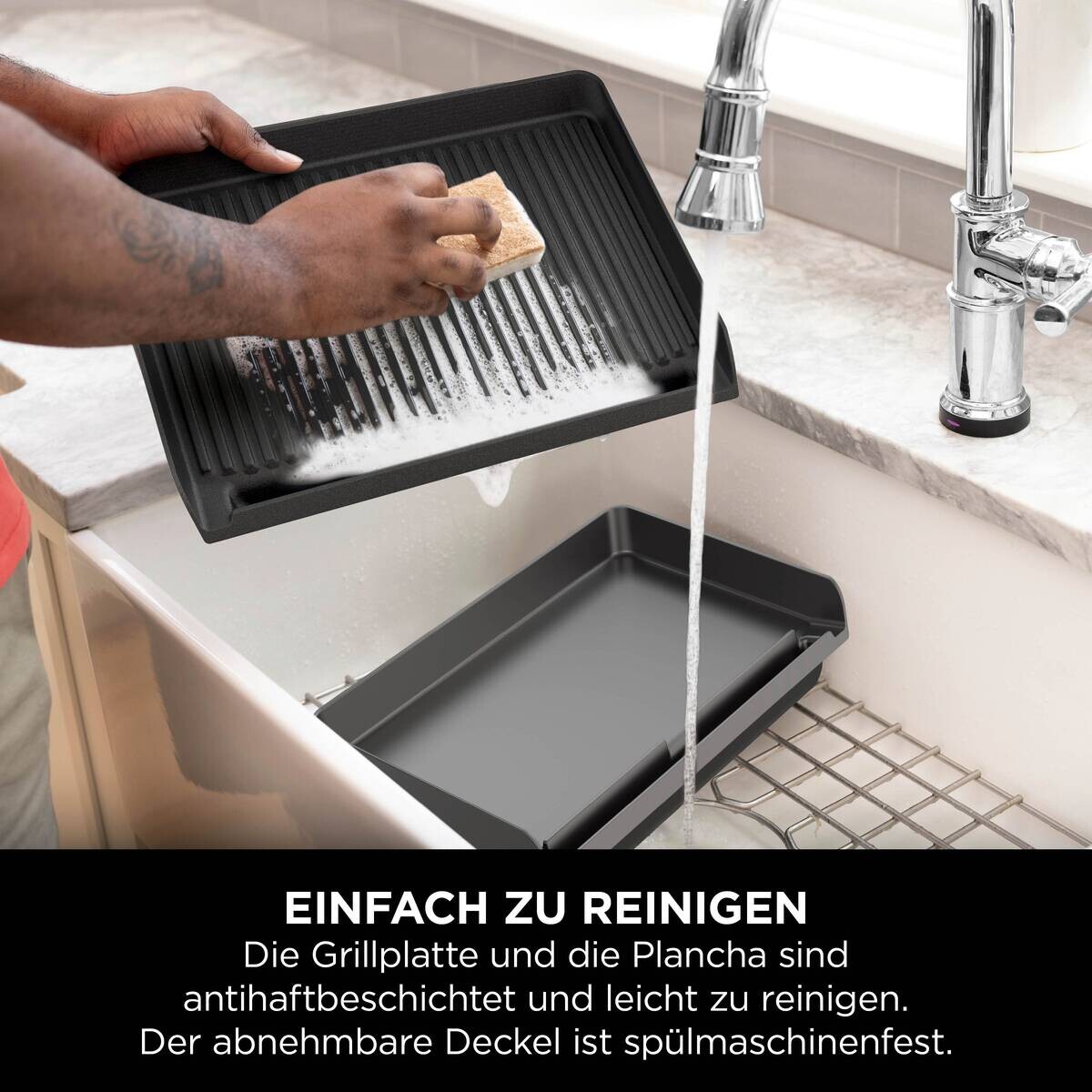 Ninja Grillplatte schwarz Edelstahl Aluminium B/H/L: ca. 7x13x37,5 cm