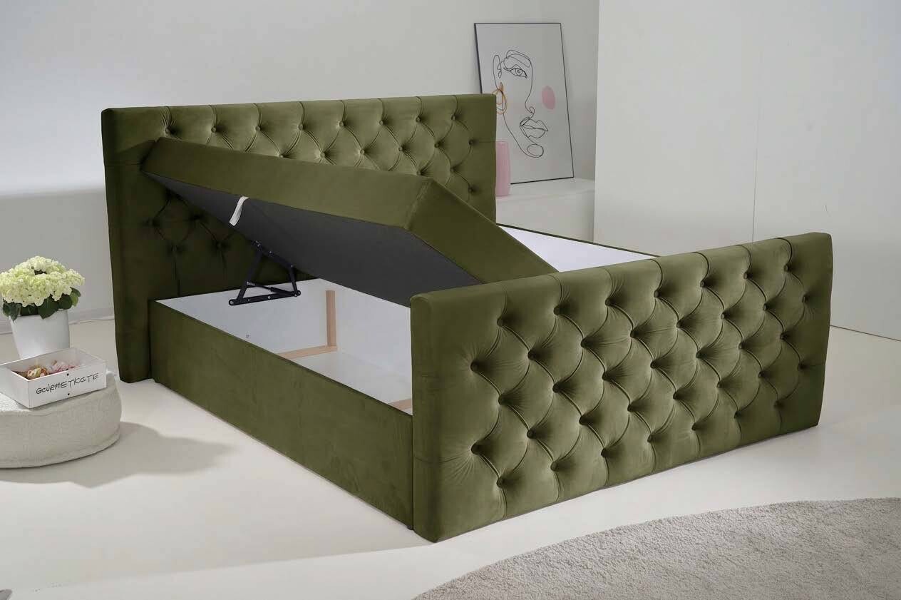 Boxbett Glow olive B/H/T: ca. 140x110x224 cm