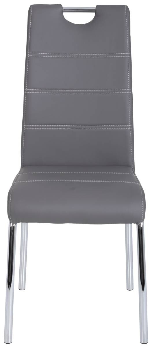 Stuhl Susi 2er Set grau Kunstleder B/H/T: ca. 44x98x61 cm