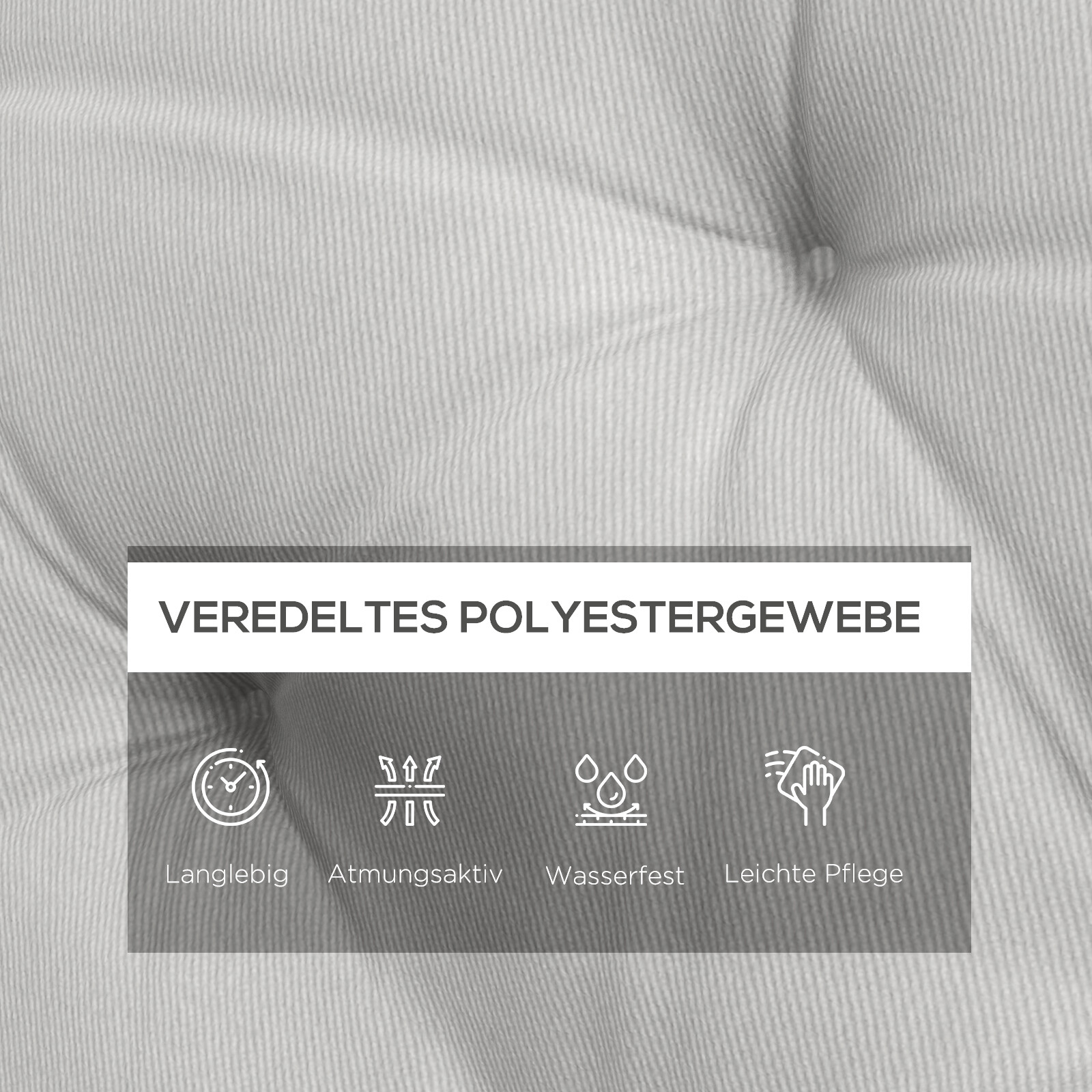 Outsunny Bankauflage hellgrau Schaumstoff B/H/L: ca. 98x8x150 cm