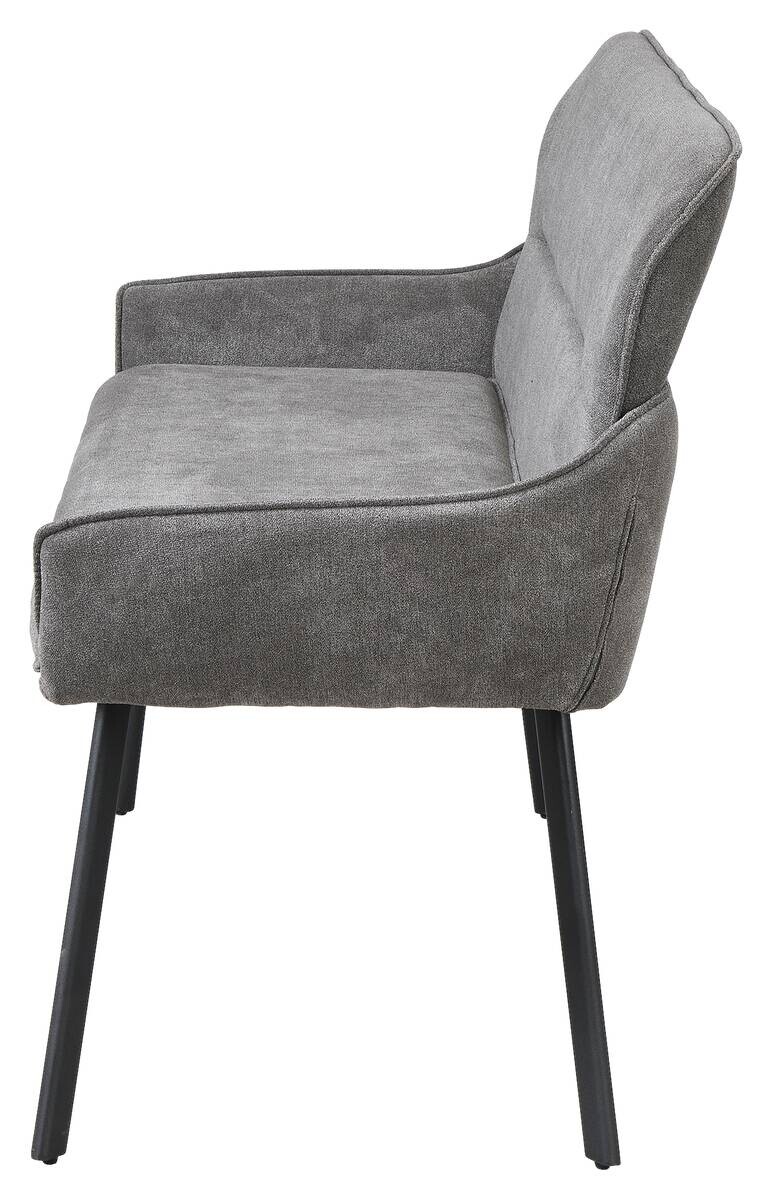 Sitzbank RICO schwarz grau Stoff Metall B/H/T: ca. 140x90x62 cm