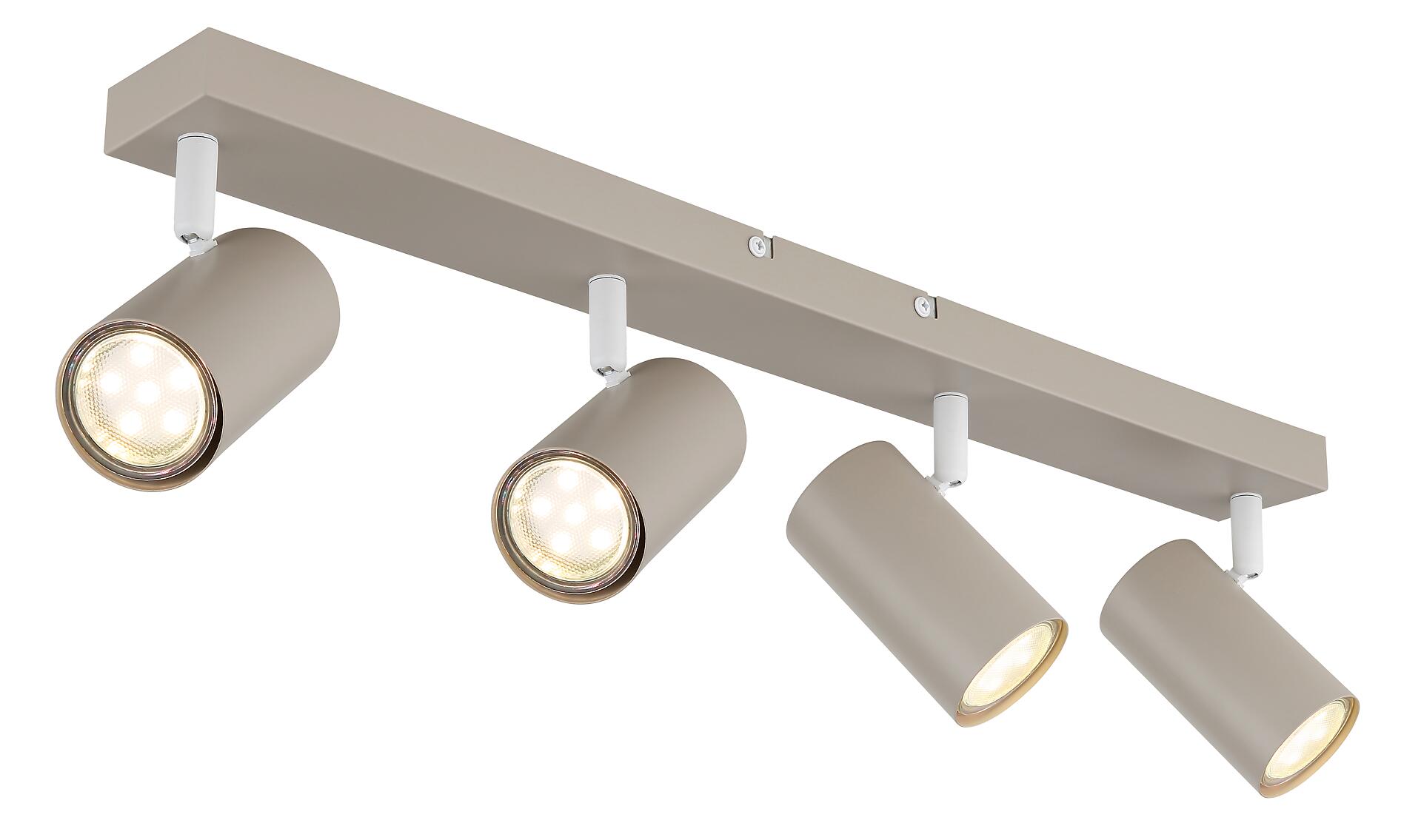 GLOBO Spot sand weiß Metall B/H/L: ca. 56x6x12 cm GU10 4 Brennstellen