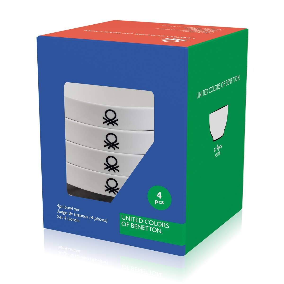 BENETTON Mehrzweckschalenset Black & white weiß Porzellan