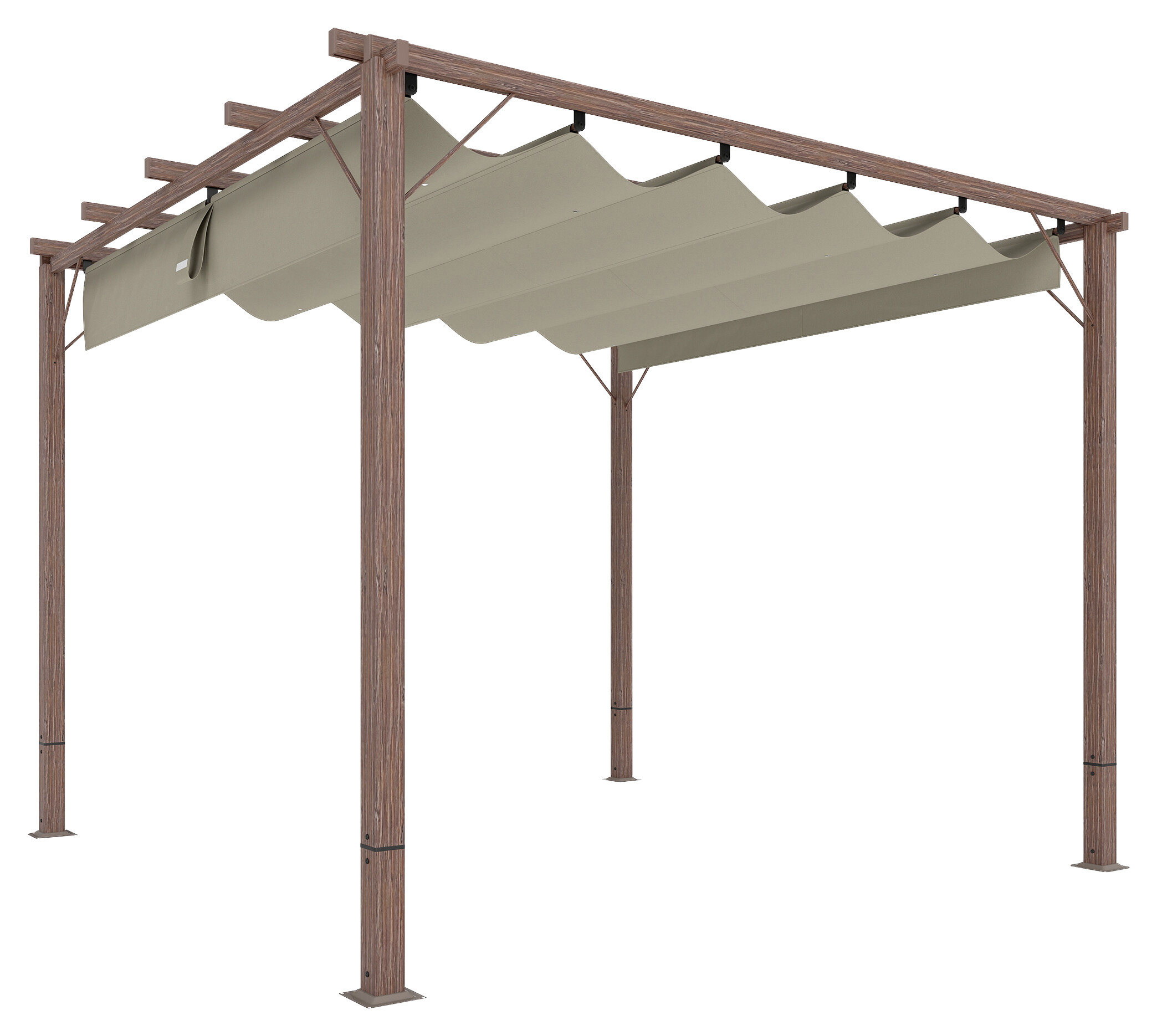 Outsunny Pergola natur Aluminium B/H/L: ca. 296x232x299 cm