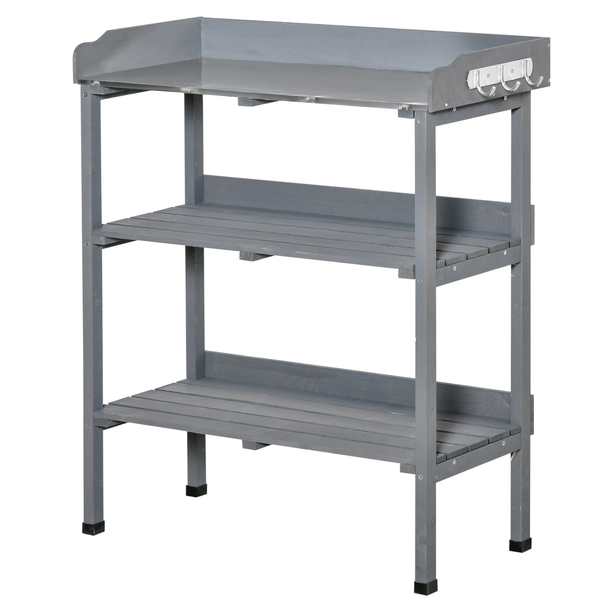 Outsunny Metall-Arbeitsfläche grau B/H/L: ca. 37x89x76 cm