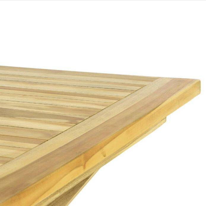 VCM Balkontisch braun Teakholz B/H/T: ca. 80x75x80 cm