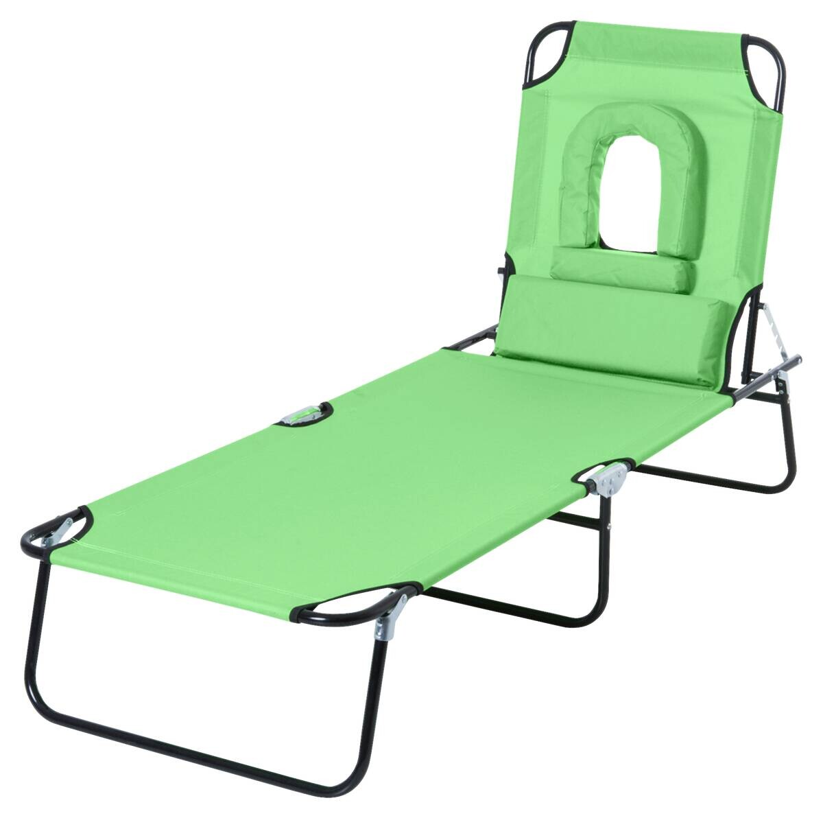 Outsunny Sonnenliege grün Polyester B/H/L: ca. 58x36x187 cm