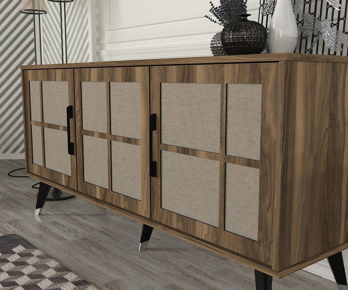 Sideboard Logan walnuss Nachbildung grau B/H/T: ca. 160x76x45 cm