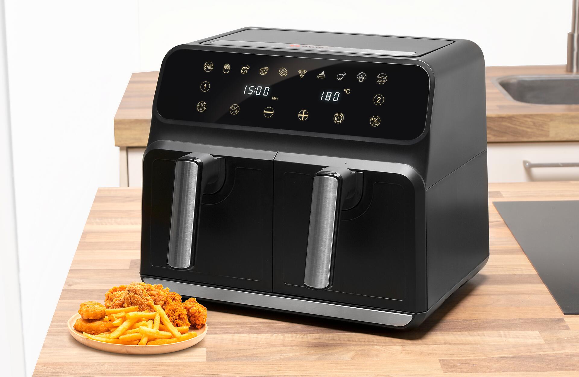 alpina Heißluftfritteuse 871125224012 schwarz Kunststoff B/H/L: ca. 38x36x32 cm ca. 8 l