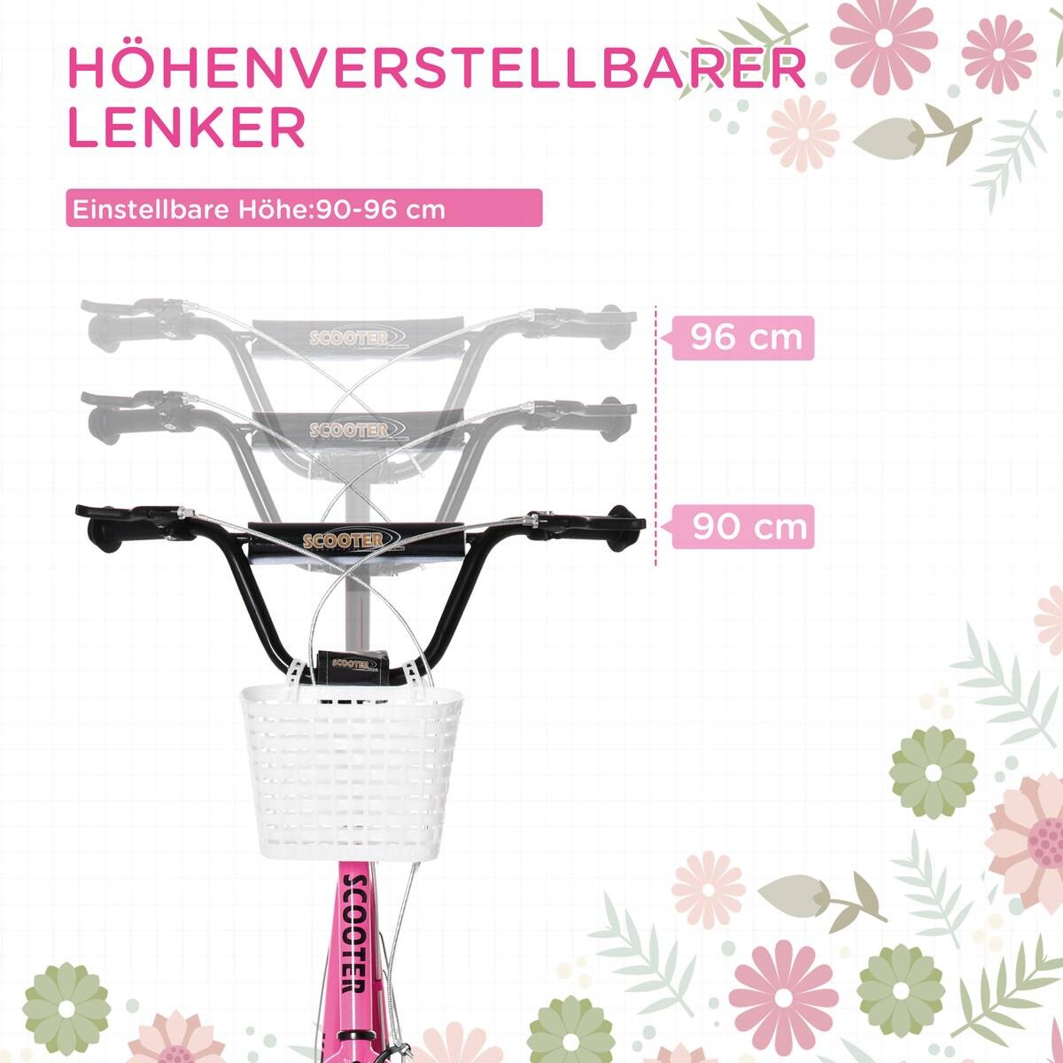 HOMCOM Kinderroller rosa