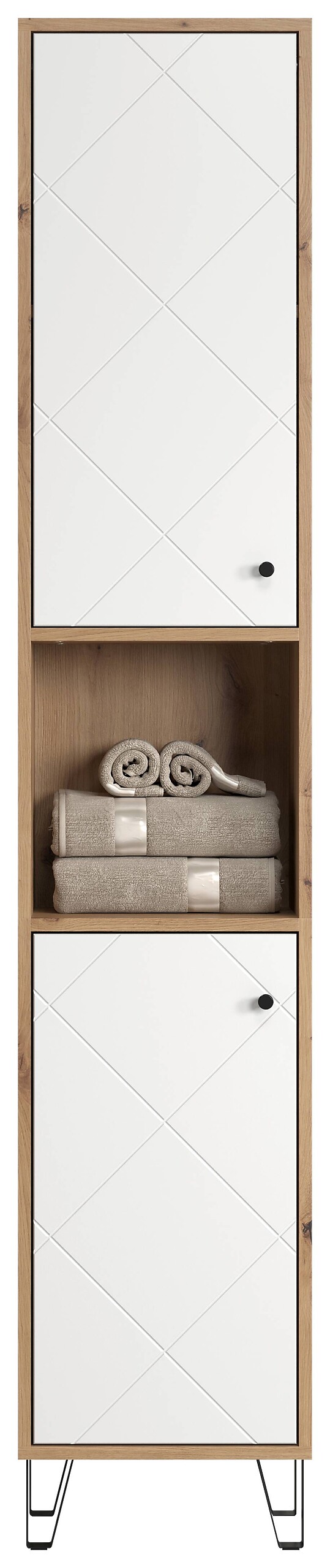 Hochschrank Touch Eiche Artisan Nachbildung weiß matt B/H/T: ca. 36x191x29 cm