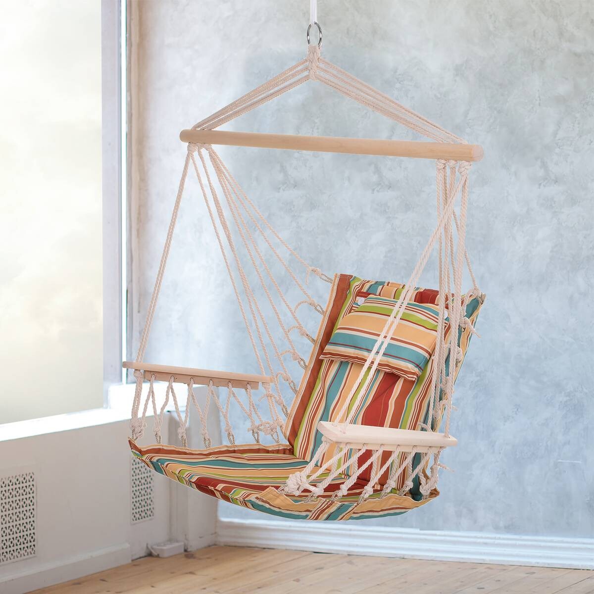 Outsunny Hängesessel bunt Polyester-Mischgewebe H/L: ca. 106x100 cm