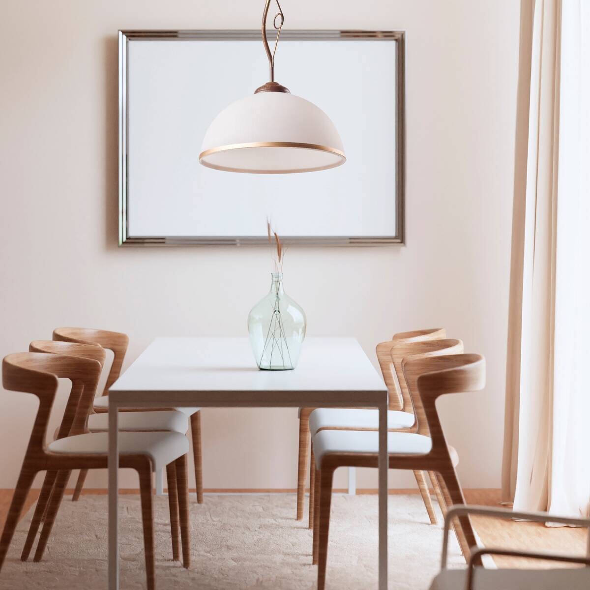 Lamkur Pendelleuchte Retro II braun Stahl Glas H/L: ca. 45x30 cm E27 1 Brennstellen