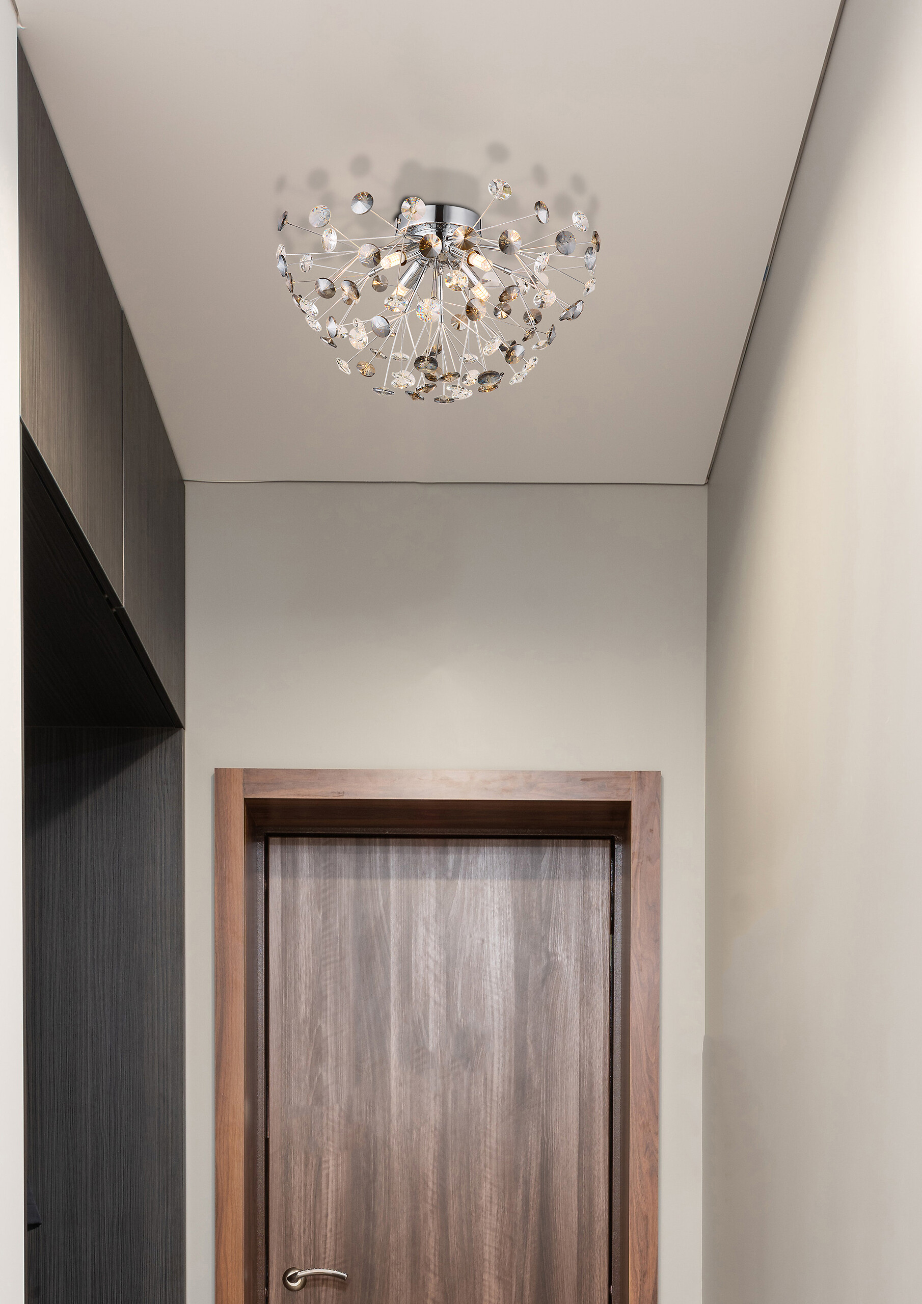 GLOBO LED-Deckenleuchte gold klar Metall H/D: ca. 25x45 cm 4 Brennstellen