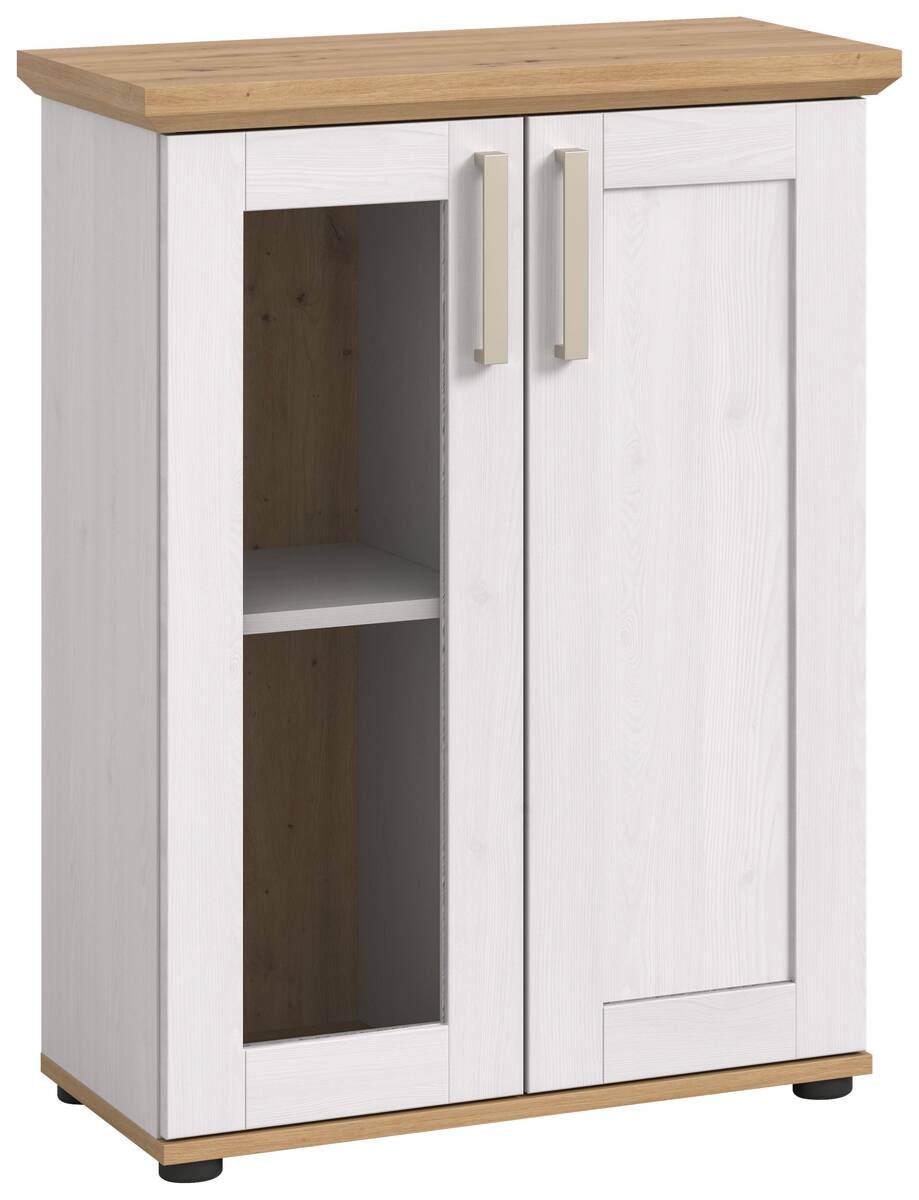 Vitrinenschrank VERONA Lärche Nachbildung Eiche Nachbildung B/H/T: ca. 64x88x37 cm