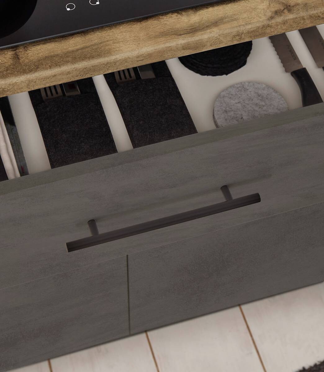 Küchenblock Style anthrazit B/T: ca. 260x60 cm