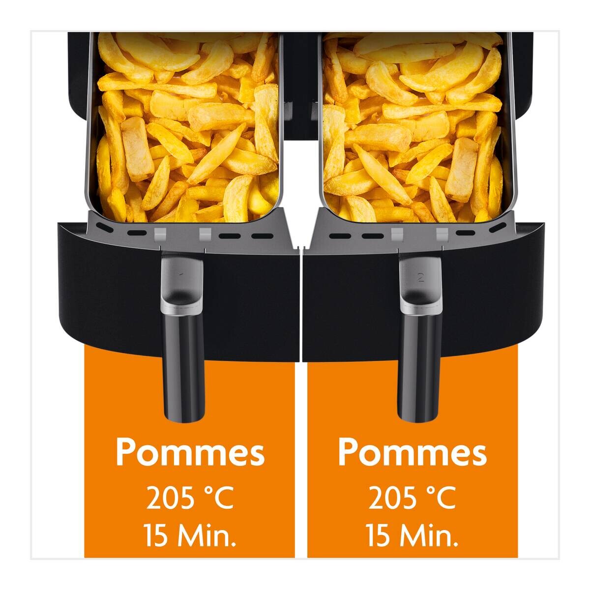 Kochwerk Heißluftfritteuse schwarz Metall B/H/L: ca. 36x31x39 cm ca. 3,5 l