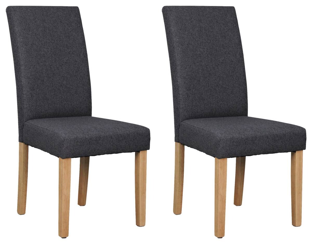 Stuhl ELIAS, 2er-Set dunkelgrau natur Stoff B/H/T: ca. 47x99,5x60 cm