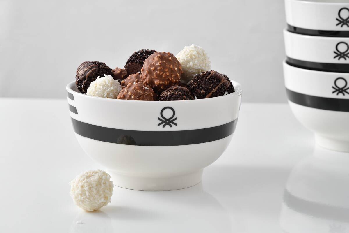 BENETTON Mehrzweckschalenset Black & white weiß Porzellan