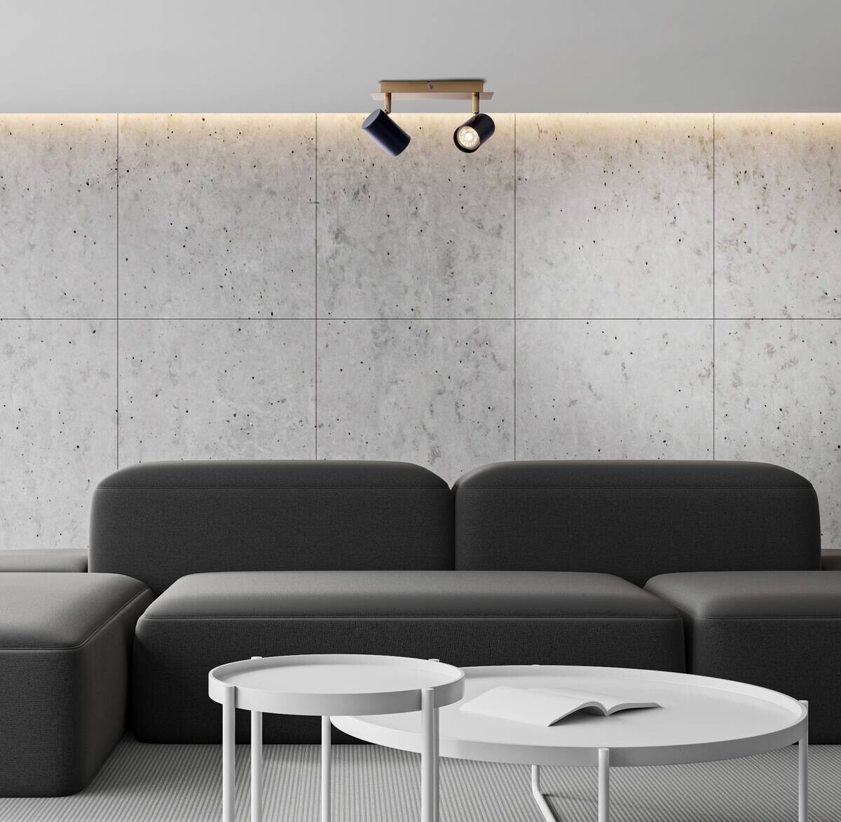 Näve Leuchten Deckenleuchte 1394822 gold schwarz Metall B/H/T: ca. 7x13,5x24 cm GU10 2 Brennstellen