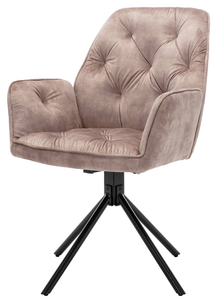 byLIVING Sessel SARINA 2er-Set beige Vintage Samt Metall B/H/T: ca. 59,5x89x62 cm