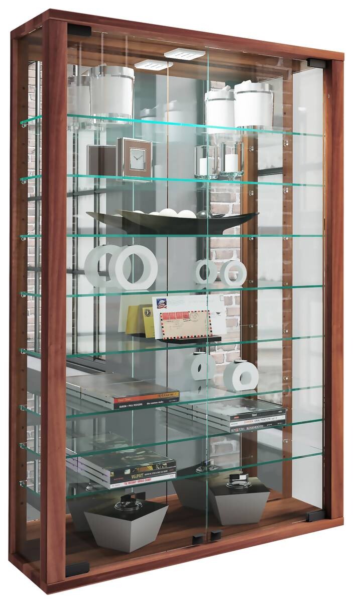 Vitrine Vitrosa nussbaum Nachbildung Holzwerkstoff Glas