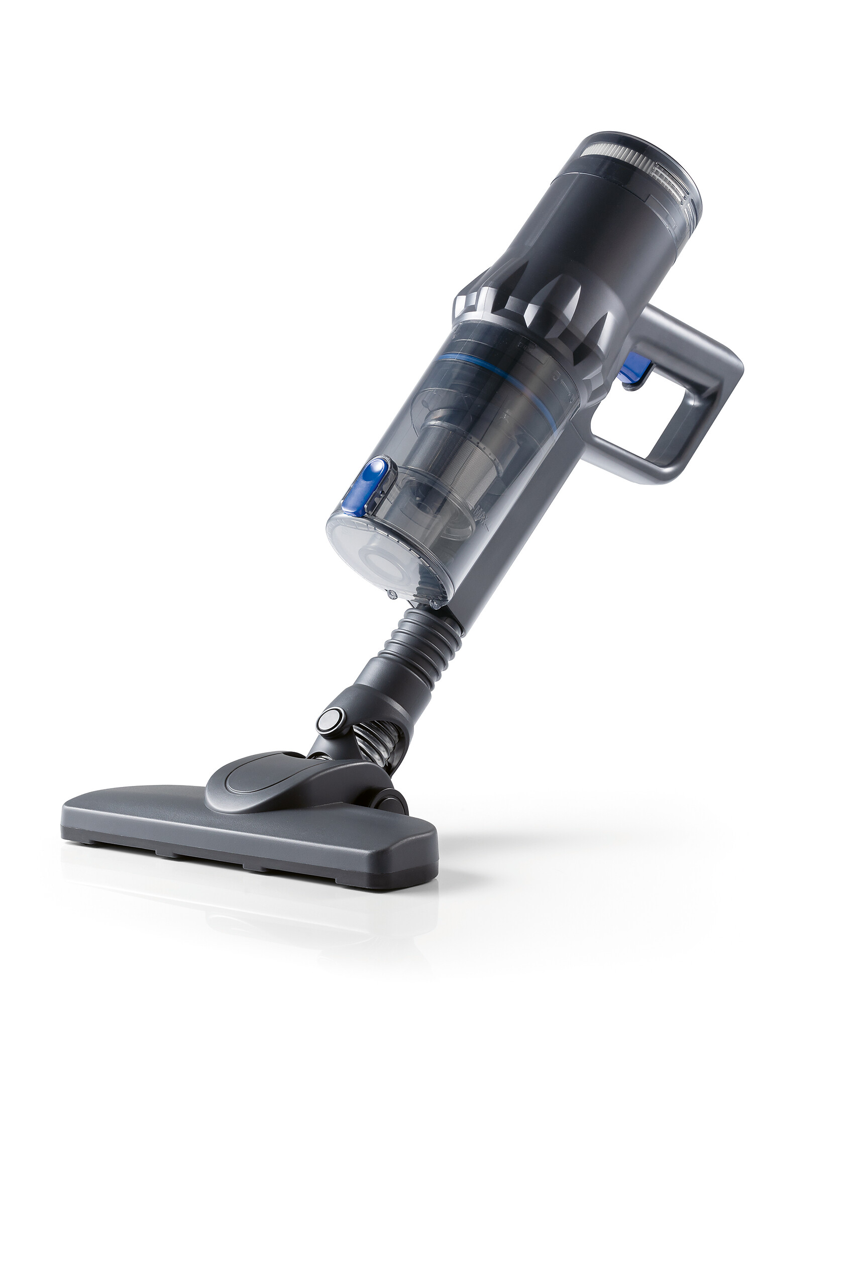 CLEANmaxx Akku-Staubsauger blau grau B/H/L: ca. 18,1x24,5x39,5 cm