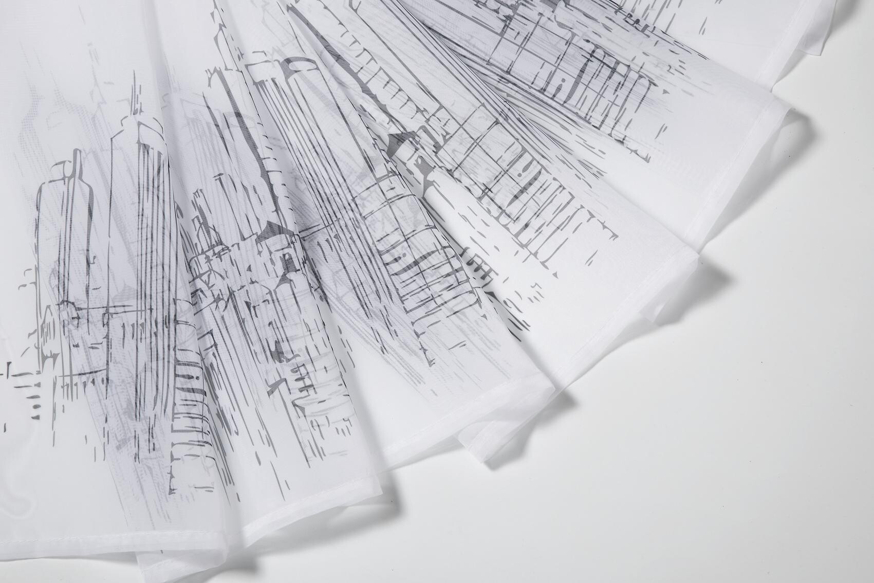 Happy Home Scheibengardine Skyline grau B/L: ca. 150x50 cm