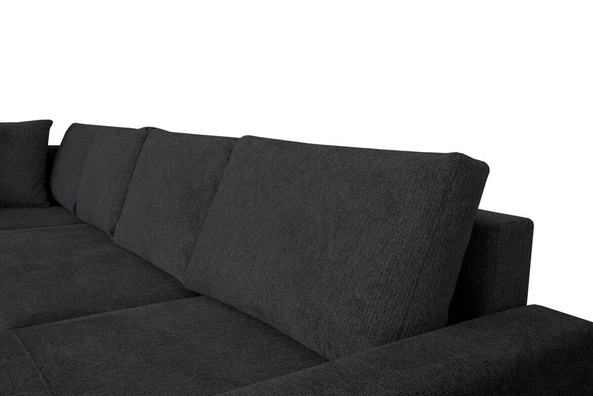 Wohnlandschaft schwarz Microfaser B/H/T: ca. 312x90x169 cm