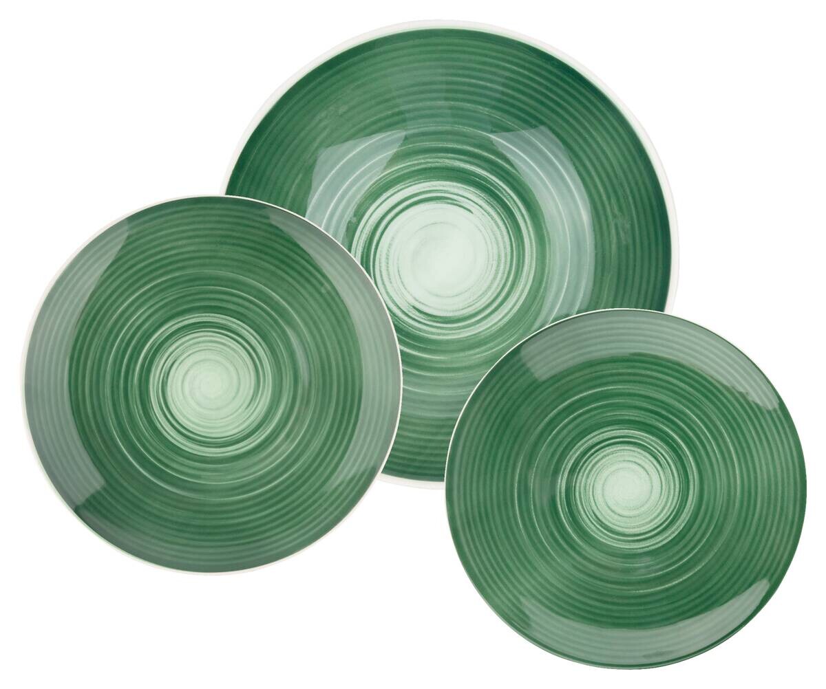 HERMANN MILLER Geschirrset SPIRAL GREEN grün Steinzeug