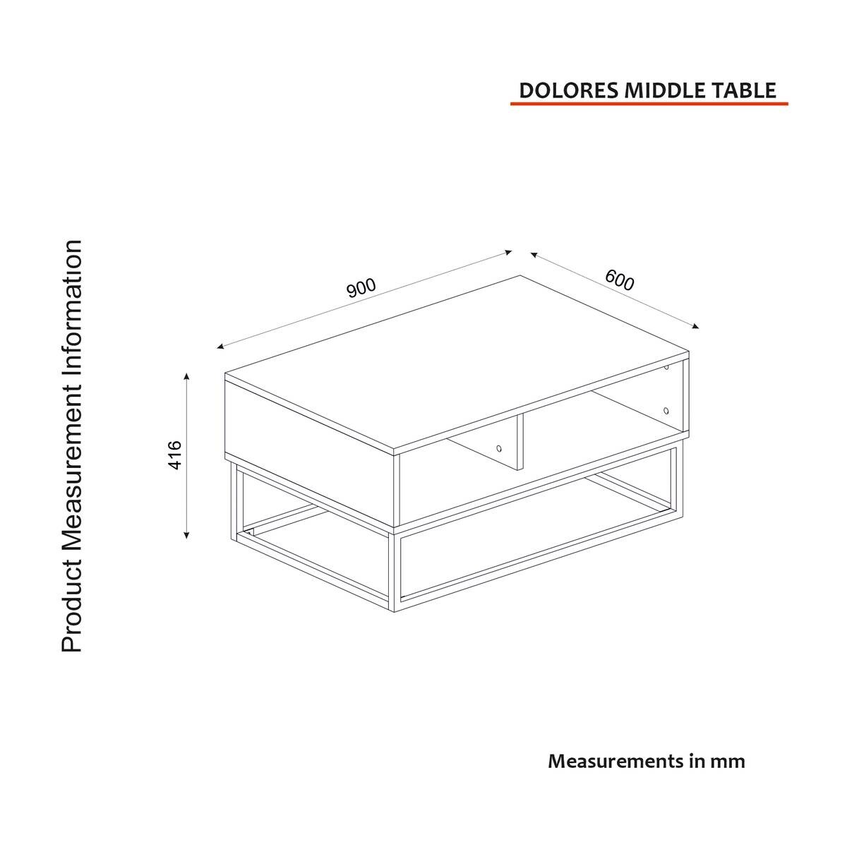 Couchtisch Dolores anthrazit Saphir B/H/T: ca. 90x41,6x60 cm