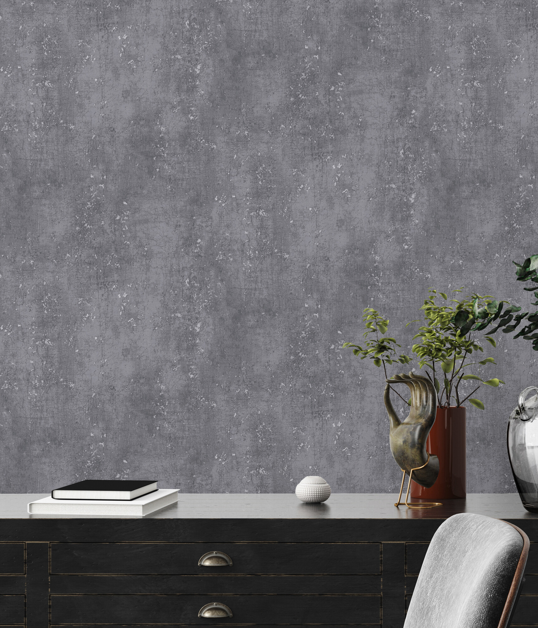 A.S.Creation Vliestapete anthrazit B/H/D: ca. 53x1005x8 cm