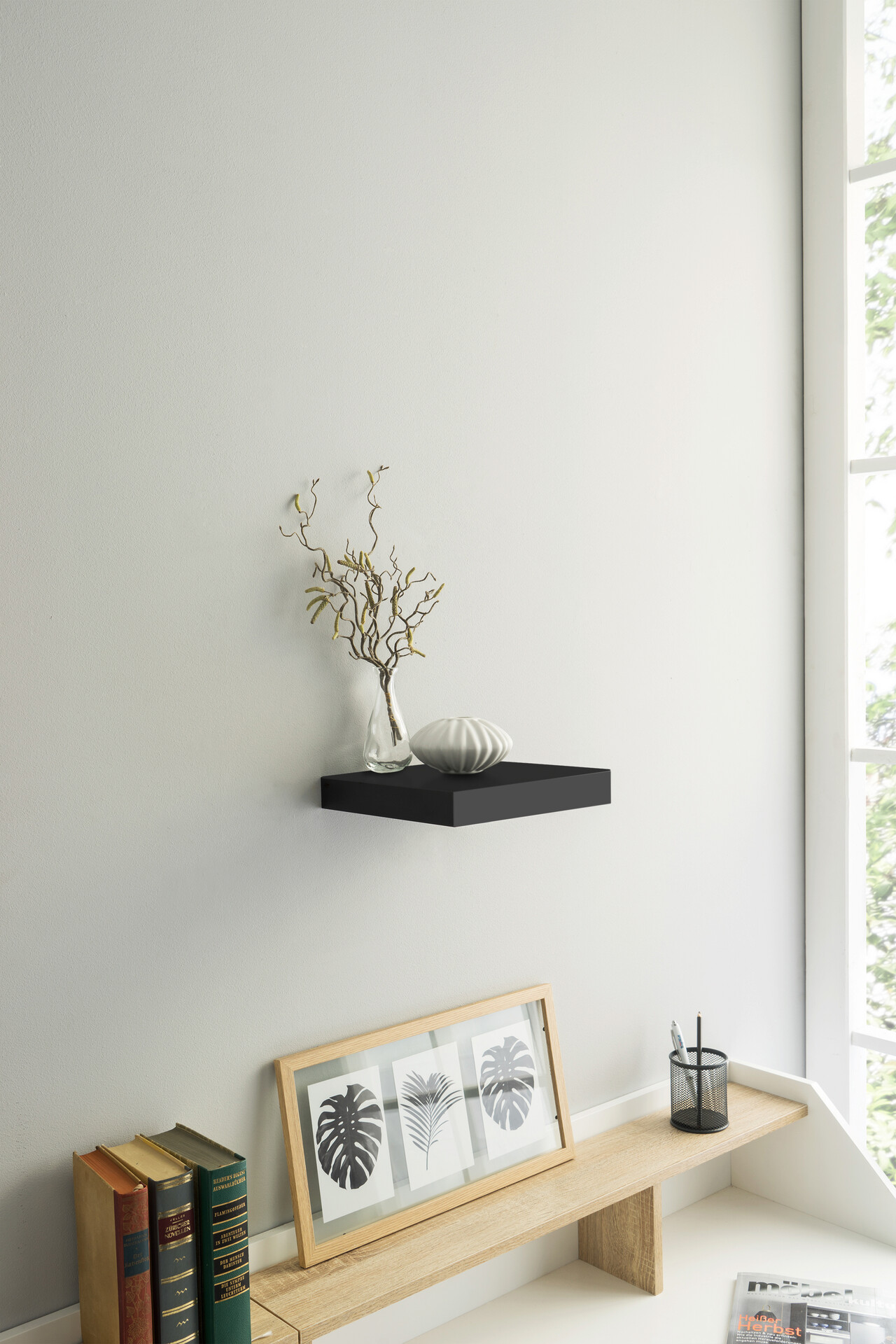 Wandboard Shelvy 23 schwarz B/H/T: ca. 24x4x24 cm