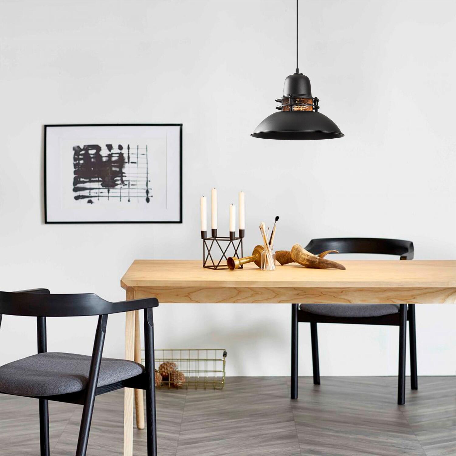 Opviq Pendelleuchte Saglam-3735 gold schwarz B/H/T/L/D: ca. 34x123x34x34x34 cm E27 1 Brennstellen