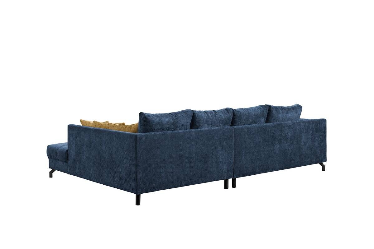 Ecksofa navy Microfaser B/H/T: ca. 306x92x203 cm
